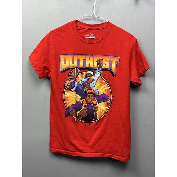 Outkast Photo Shirt Mens Red Hip‎ Hop Graphic Tee Size Small Urban Music - Picture 1 of 5